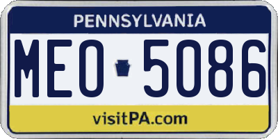 PA license plate MEO5086