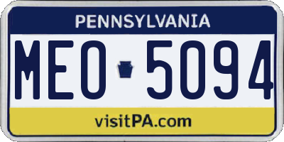 PA license plate MEO5094