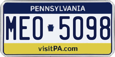 PA license plate MEO5098