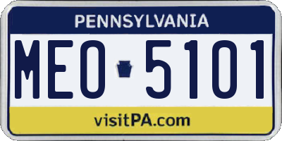 PA license plate MEO5101