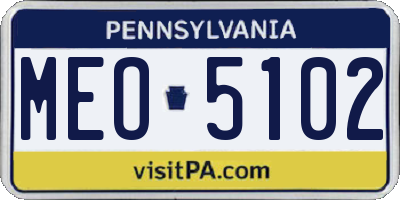 PA license plate MEO5102