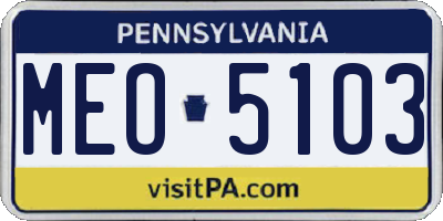 PA license plate MEO5103