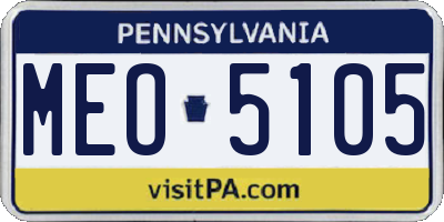 PA license plate MEO5105