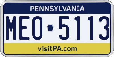 PA license plate MEO5113