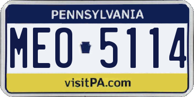 PA license plate MEO5114