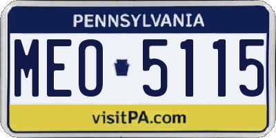 PA license plate MEO5115