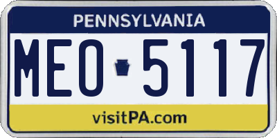 PA license plate MEO5117