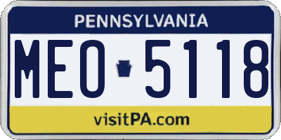 PA license plate MEO5118