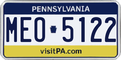 PA license plate MEO5122