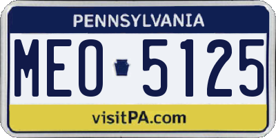 PA license plate MEO5125