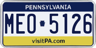 PA license plate MEO5126
