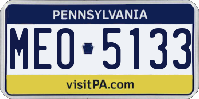 PA license plate MEO5133