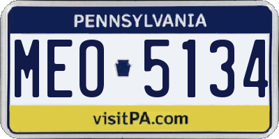 PA license plate MEO5134