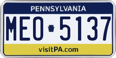 PA license plate MEO5137