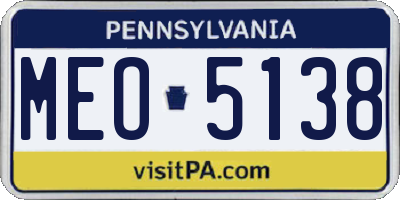 PA license plate MEO5138