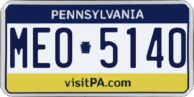 PA license plate MEO5140