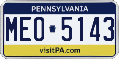 PA license plate MEO5143