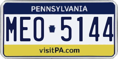 PA license plate MEO5144