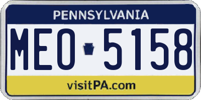 PA license plate MEO5158