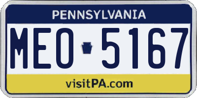PA license plate MEO5167
