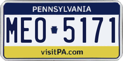 PA license plate MEO5171