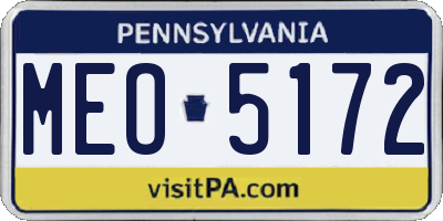 PA license plate MEO5172