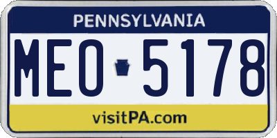 PA license plate MEO5178
