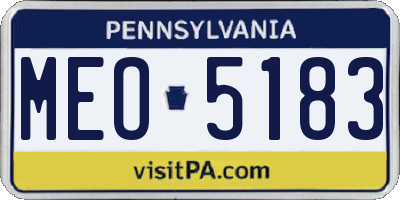 PA license plate MEO5183