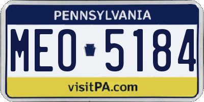 PA license plate MEO5184