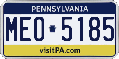 PA license plate MEO5185