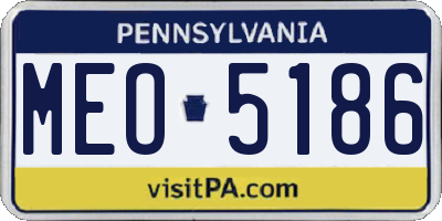 PA license plate MEO5186