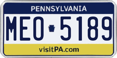 PA license plate MEO5189