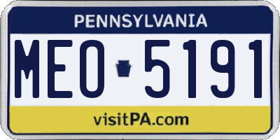 PA license plate MEO5191