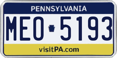 PA license plate MEO5193