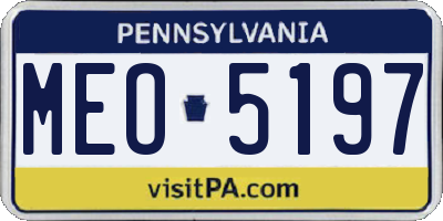 PA license plate MEO5197