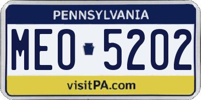 PA license plate MEO5202