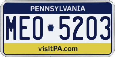 PA license plate MEO5203