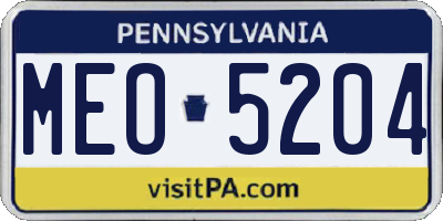 PA license plate MEO5204