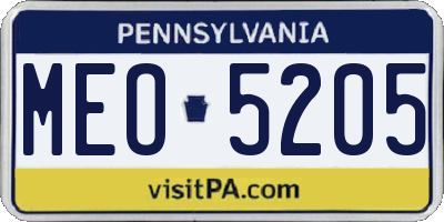 PA license plate MEO5205