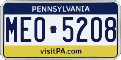 PA license plate MEO5208