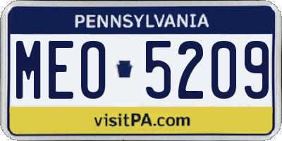PA license plate MEO5209