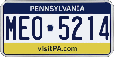 PA license plate MEO5214