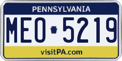 PA license plate MEO5219