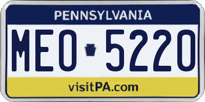 PA license plate MEO5220