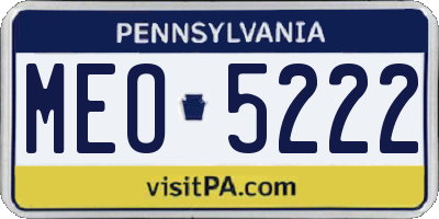 PA license plate MEO5222