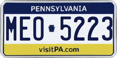 PA license plate MEO5223