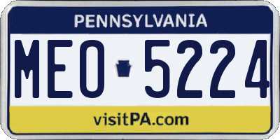 PA license plate MEO5224
