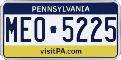 PA license plate MEO5225