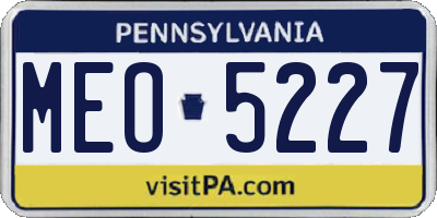 PA license plate MEO5227