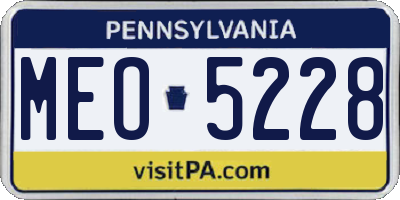 PA license plate MEO5228